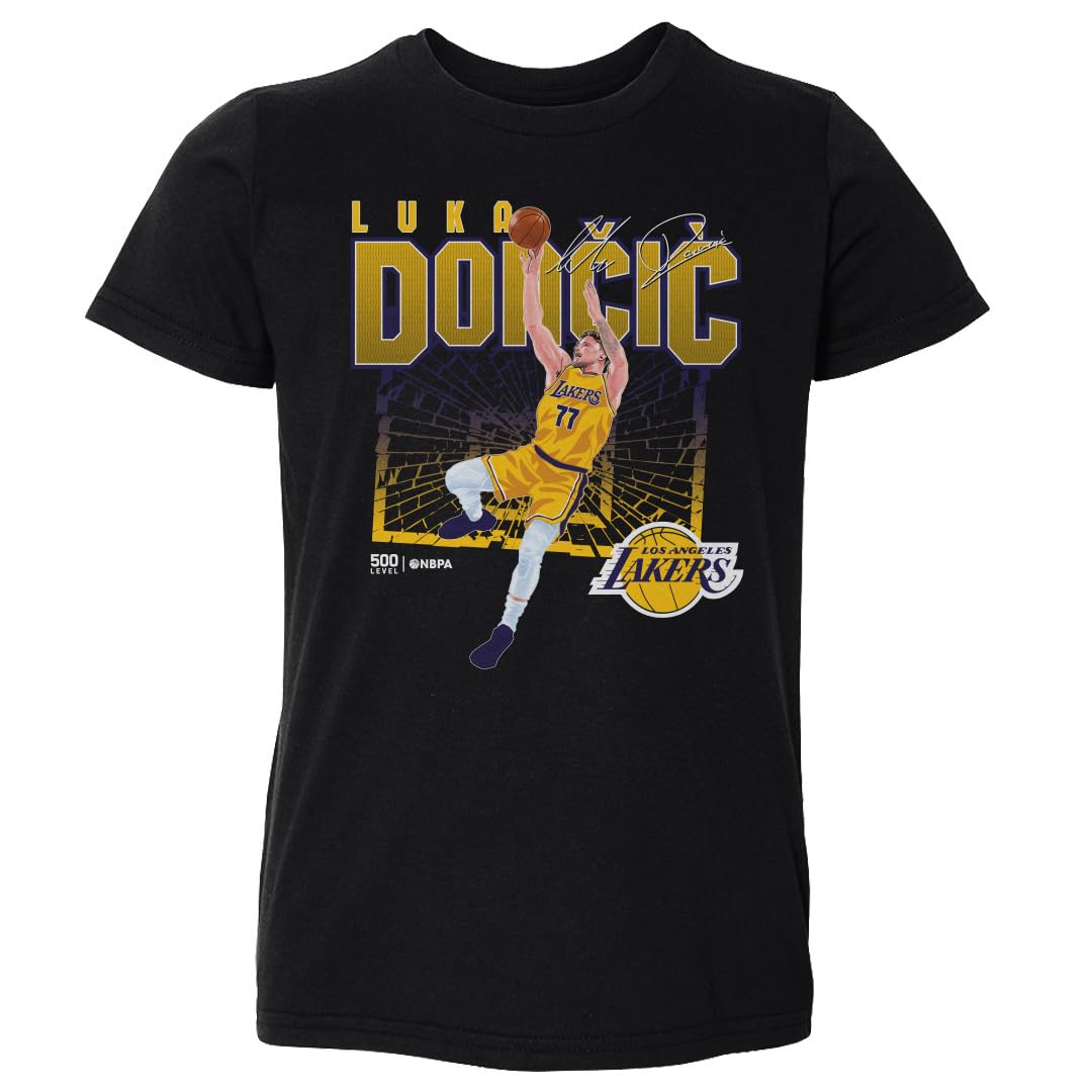 500 LEVEL Luka Doncic Los Angeles Lakers Toddler Shirt - Luka Doncic Los Angeles Lakers Shattered WHT (Black, 4T)