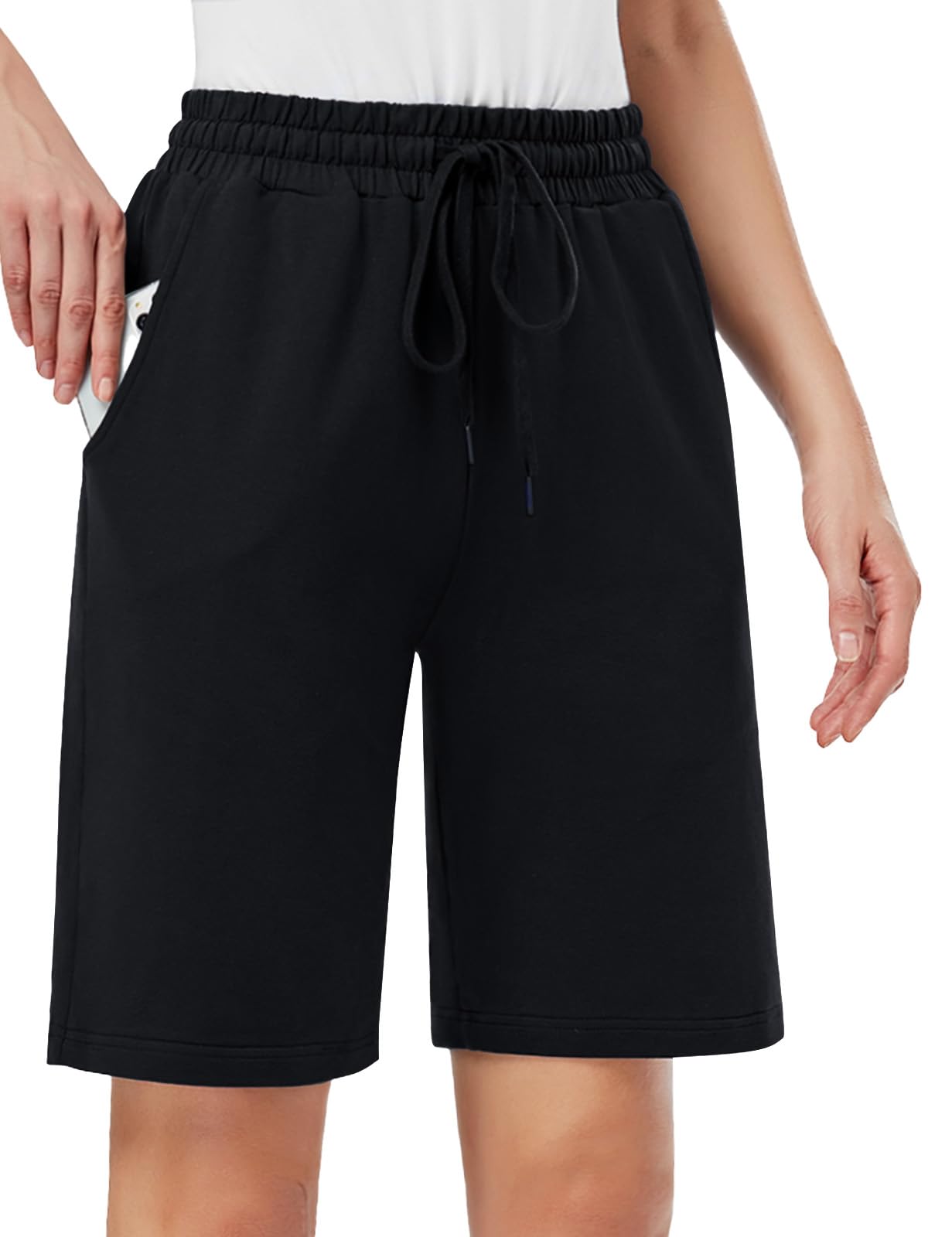 MOVE BEYOND Bermuda da Donna con 3 Tasche con Coulisse Pantaloncini Sportivi da Donna da Allenamento Salotto Yoga