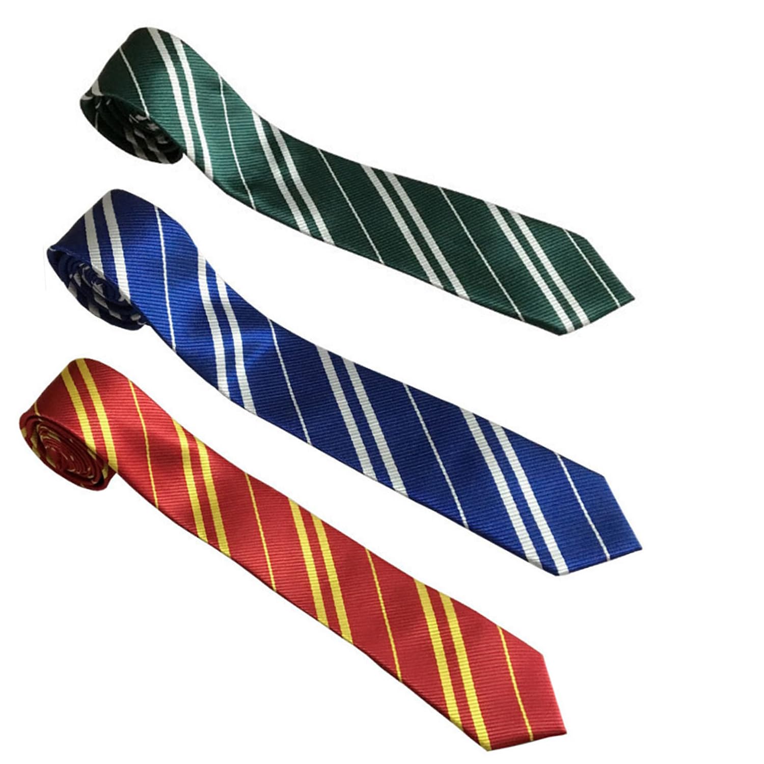 HolooVeranillo 3Pcs Wizard Costume Scarf Ties, School Uniform Tie Set, Dress Striped Necktie