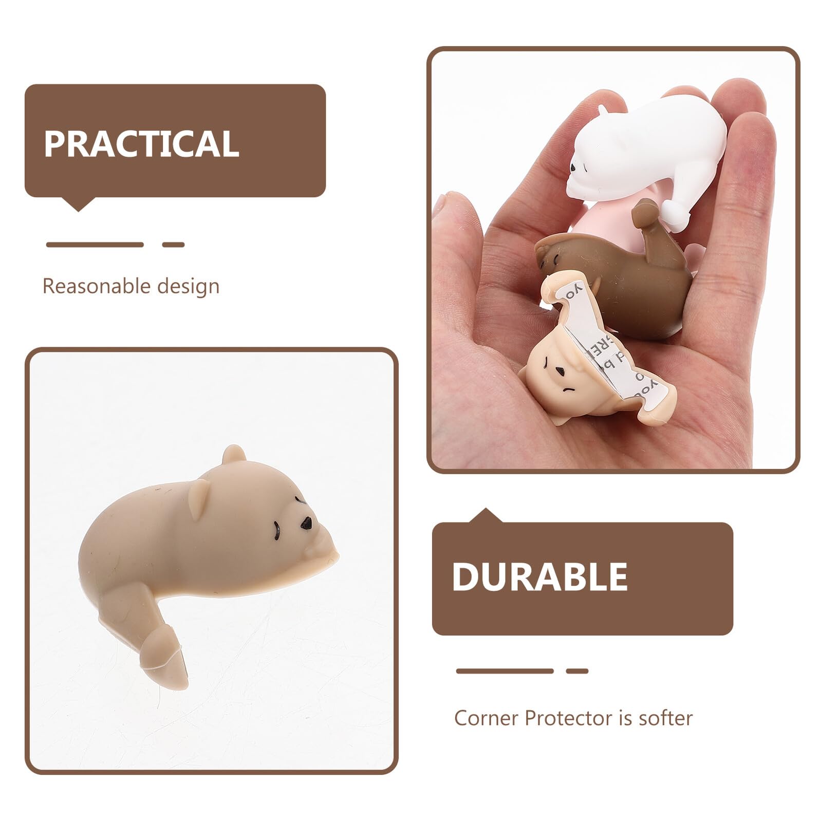 BESPORTBLE 4 Piezas Protector de Esquinas para Bebés de Silicona Forma de Animales Protector de Bordes Infantil Anticolisión para Mesas y Muebles Seguridad para Fácil Instalación y
