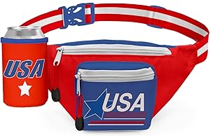 American Flag Fanny Packs with Drink Holder | Perfect for 4th of July Festivities