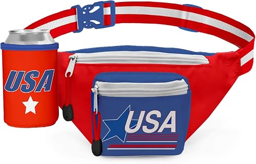 Tipsy Elves American Flag Fanny Packs for July 4th BBQs and Summer Pool Parties