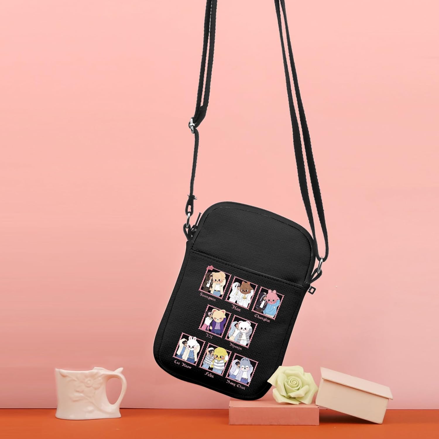 TSOTMO Korean Group Merch Cartoon Member Gift for Music Lover Boys Group Crossbody Bag Gift for Band Fans - Image 3