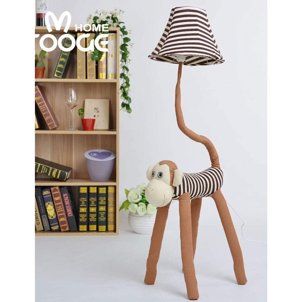 Niedliche Dekorative Tier Gestreifte Niedliche Affe Stehlampe Kreative Cartoon Augenschutz Schlafzimmer Wohnzimmer Kinderzimmer Geschenklampe（Cartoon-Taste/Dimmen） AA+(Remote Control Model)