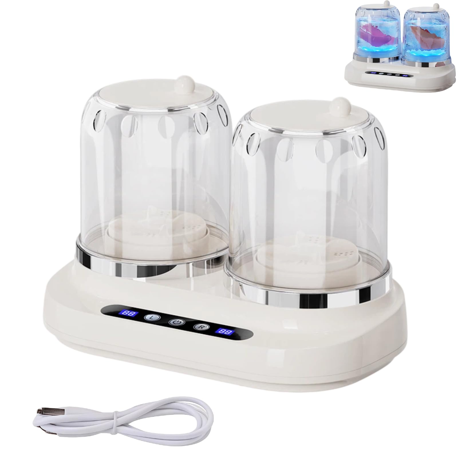 Photo 1 of Portable Mini Washing Machine, Twin-Tub Underwear Washer with USB Rechargeable Design, Detachable Dual-Tank for Socks and Small Laundry Items