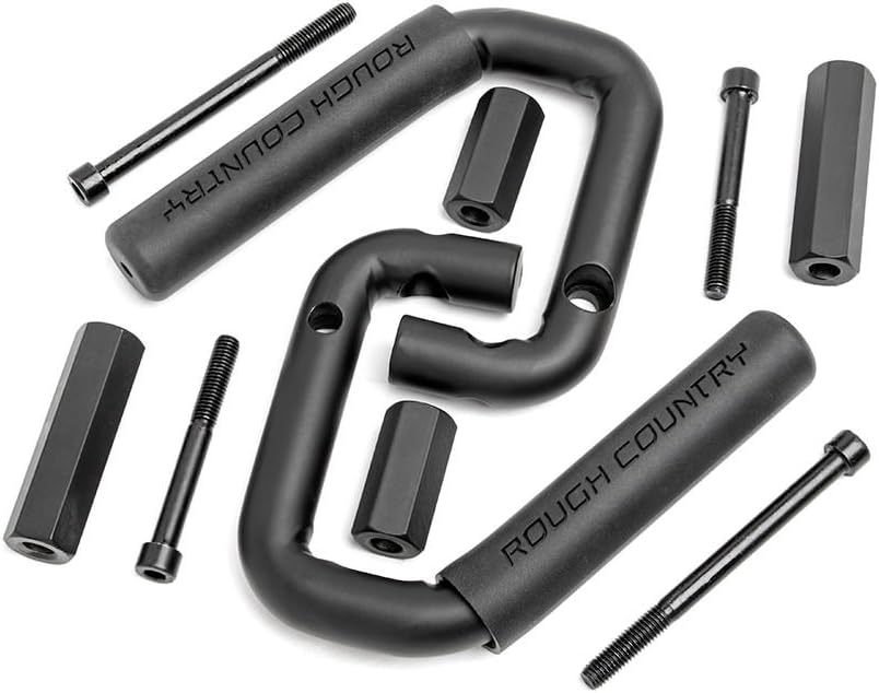 Rough Country Front Black Steel Grab Handles for 07-18 Jeep Wrangler JK - 6501