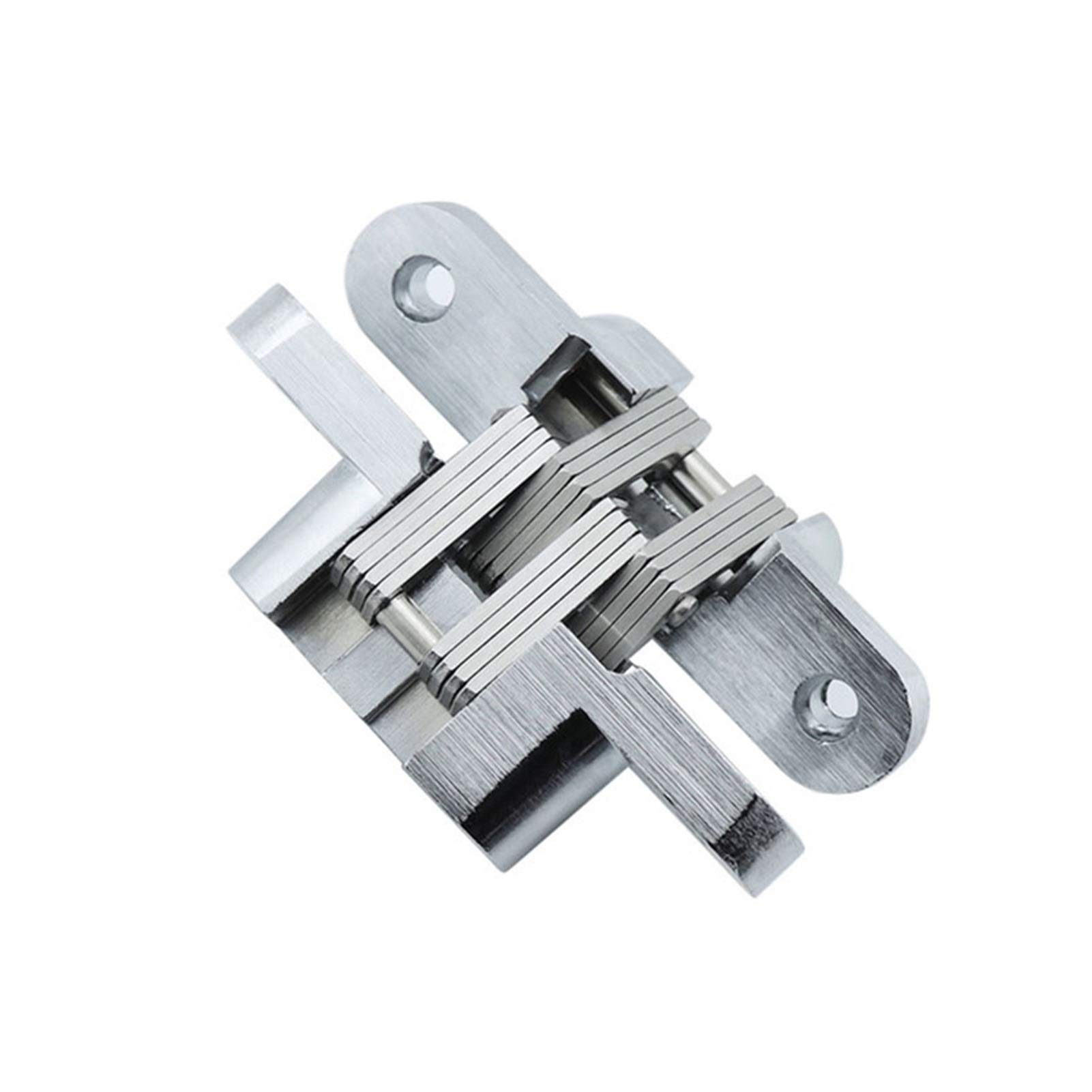 DIY Stainless Steel Built-in Concealed Cross Heavy-Loading Folding Door Hinge,Hidden Double Spring Door Hinge Furniture Hardware 2pc(NO5(118 66MM))