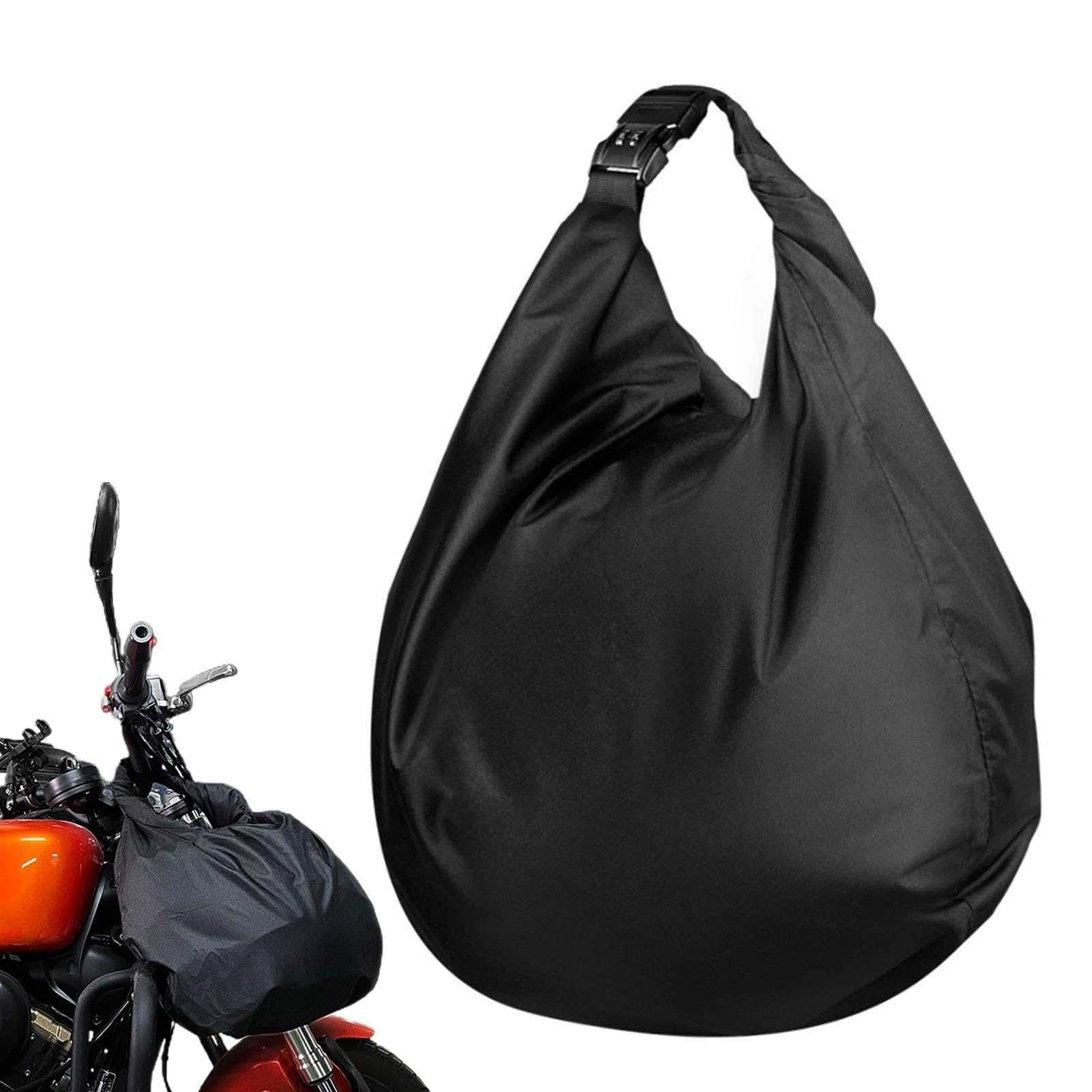 Sac de rangement étanche pour casque de moto, sac de rangement verrouillable en tissu Oxford pour l'extérieur, Noir , Refer to