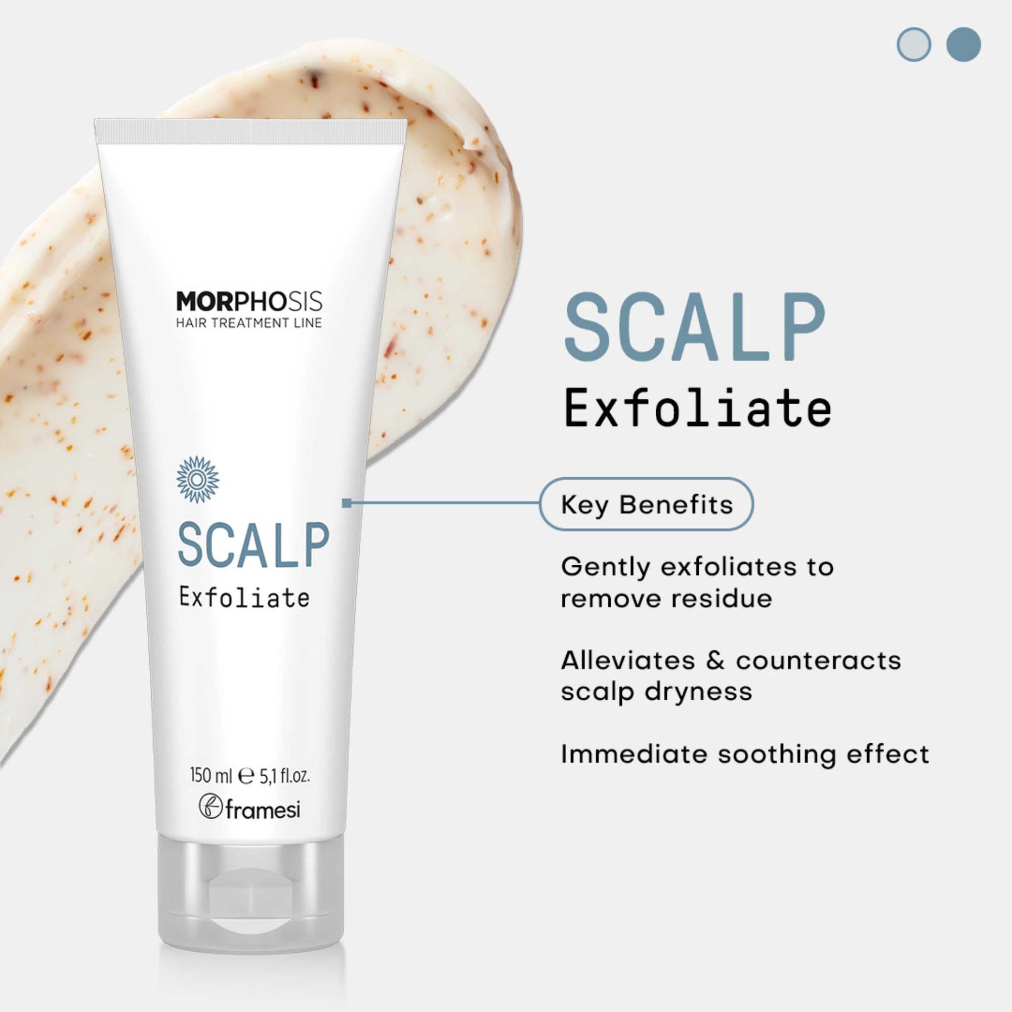 FRAMESI Morphosis Scalp Exfoliate, 5.1 fl oz, Scalp Exfoliator, Pre-shampoo Scalp Treatment