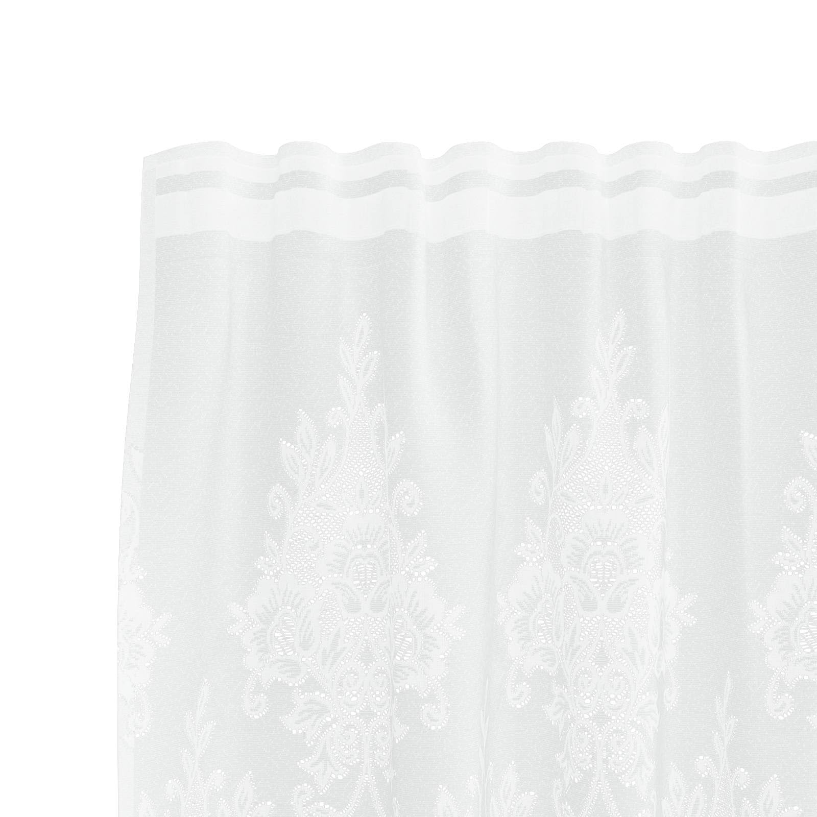Cortina de encaje blanco de poliéster 260 x 1200 cm con protección visual y oscurecimiento para salón, dormitorio, habitación infantil