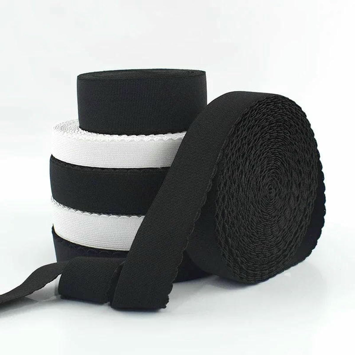 Elastyczna taśma nylonowa, Nylon Elastic Band Black White 10-50mm 5M 10M Sewing Accessories(White 40mm,10Meters)
