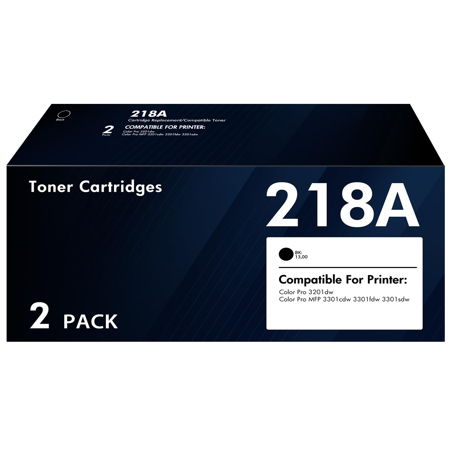 W2180A 218A Black Toner for HP 218A Black Toner Cartridge 2 Pack W2180X | Compatible for HP Color LaserJet Pro MFP 3301sdw 3301fdw 3301cdw 3201dw 3301 3201 Printer Ink Set High Yield