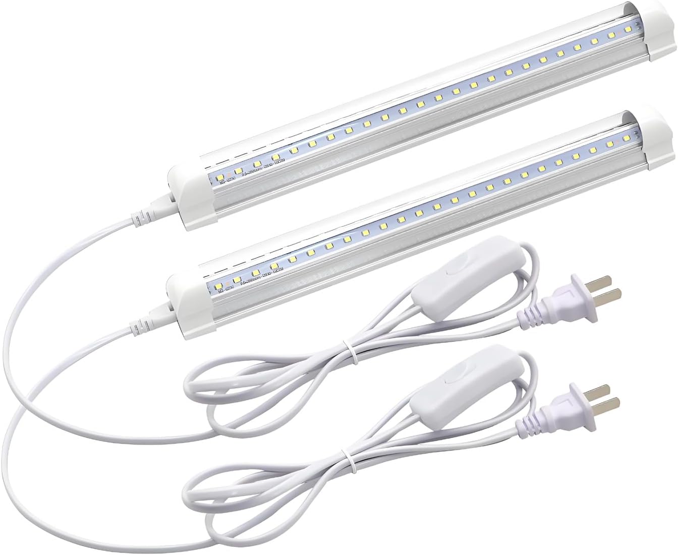 LED Shop Light Fixture, 12inch 9W, 1080LM, 6500K, T8 V-Shape Integrated Tube Light, Hight Output, Brighter White, LED Tube Light for Garage, Warehouse, Plug and Play (Pack of 2)