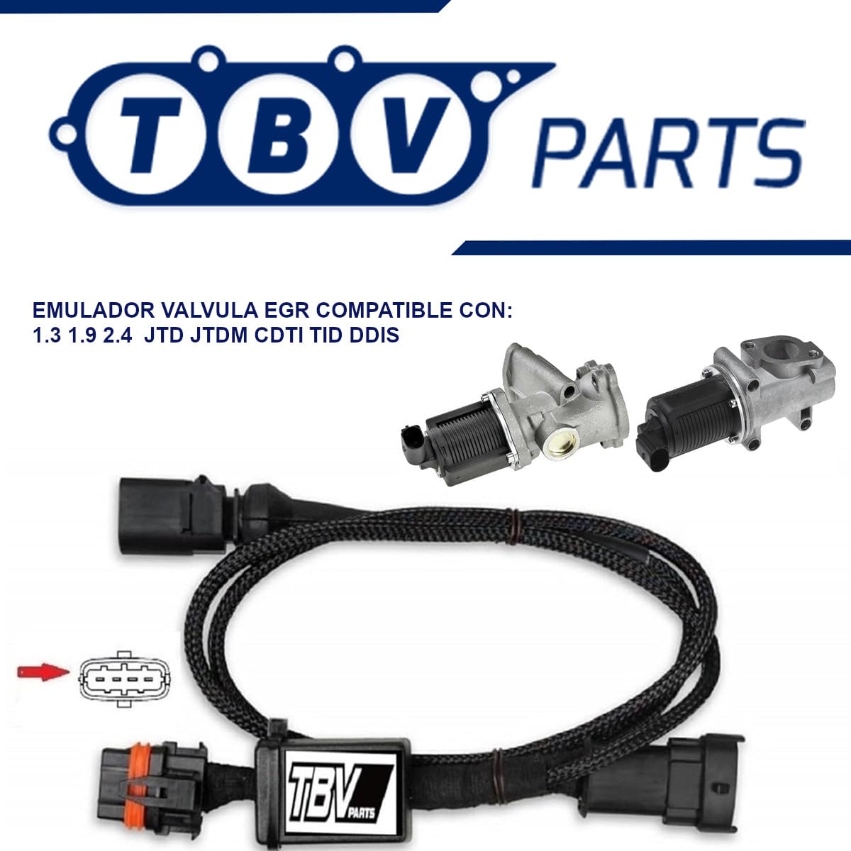 Emulador Válvula EGR Compatible con Motores 1.3/1.9/2.4 JTD JTDM CDTI TID DDIS – Referencias 55186214, 55194734, 55205455, 55215032, 1477144