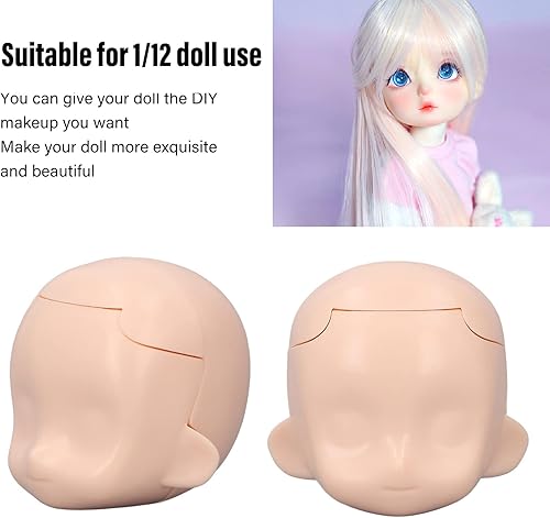 Miniatura 4 de TOPINCN Cabeza de muñeca en blanco, repuesto ecológico, exquisita cabeza de muñeca articulada de bola de silicona para muñeca articulada de 112 para