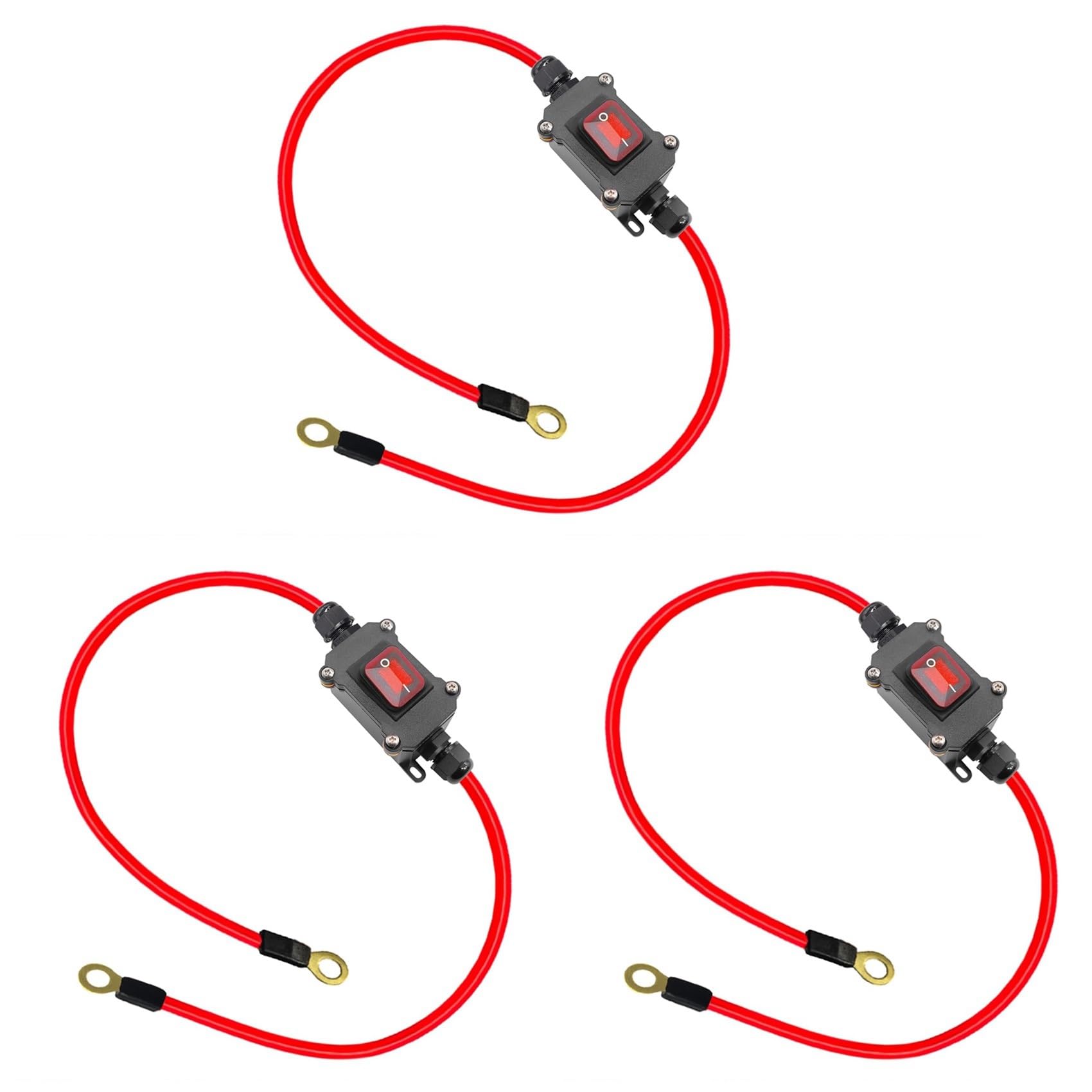 Interruptor de cableado de 12V y 25A DPST IP65 en pack de 3 unidades 8