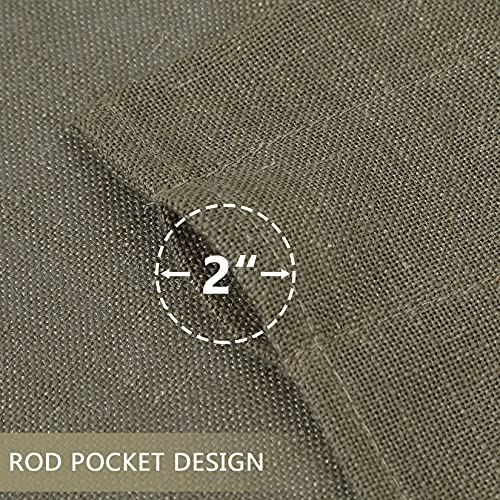 Nanan Tier Cafe Curtains For Kitchen Linen Blend Small Curtains For Door Windows Rod Pocket Flax Textured Rustic Tier Curtains 45 Inch Length, Brown, Set Of 2 #TOP4