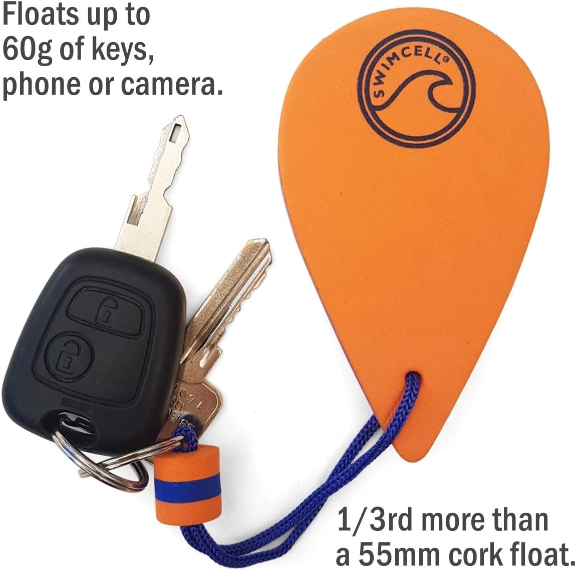 Key Float Floating Keyring for Boat Keys. Floats 60gm - 3 X More Than A Marine Cork buoy! Nautical Keychain Sailing Gift.
