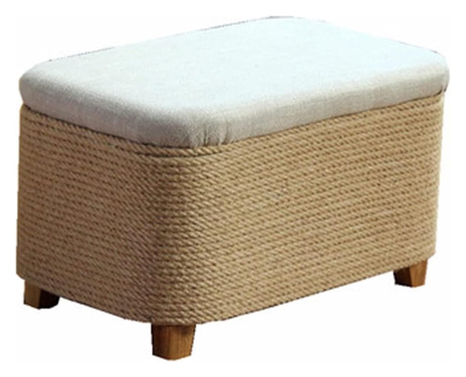 Pouf de rangement tissé rectangulaire pour sublimer l'entrée et votre salon
