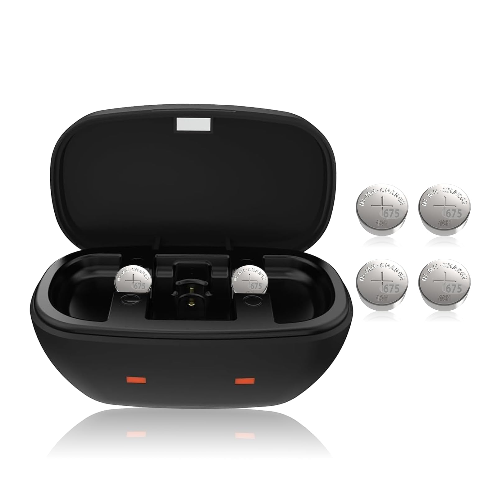 Baterías recargables para audífonos y cargador para amplificadores de audífonos 675, cargador de batería con 6 pilas recargables de botón