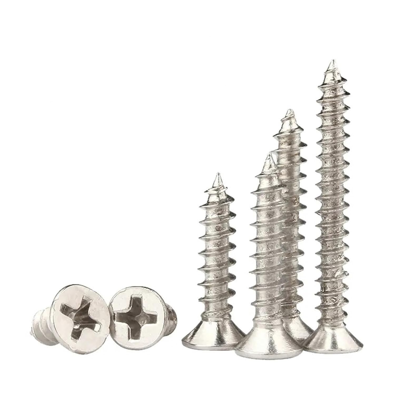 Tornillos autorroscantes de cabeza plana avellanados cruzados M3 .5 M4 M5 M6 M8 de acero inoxidable Phillips para muebles (75 mm x 50 unidades, M6.3)