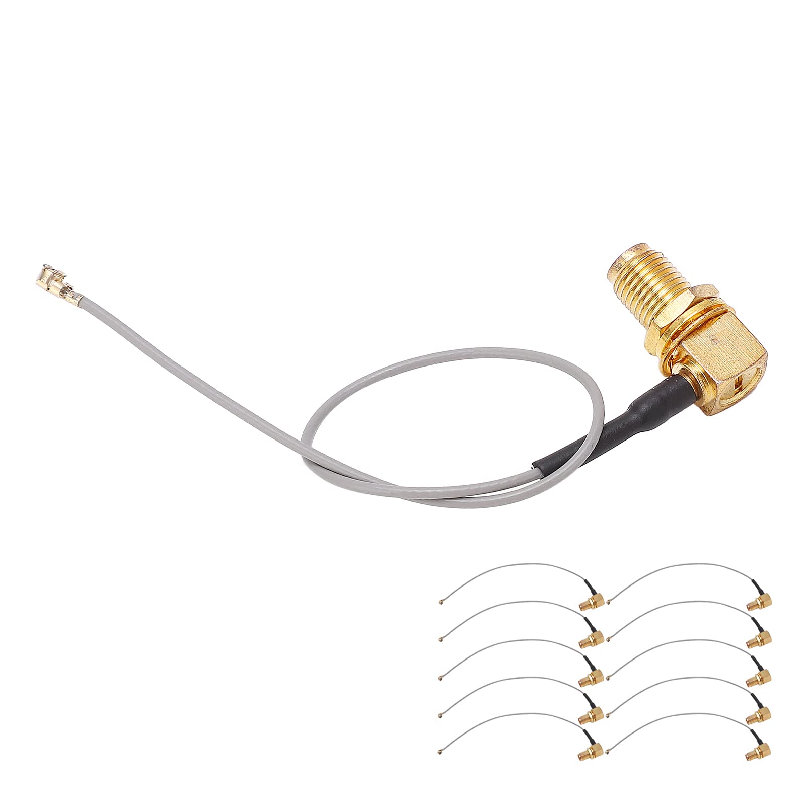 plplaaoo 10 pezzi cavo coassiale RF ad angolo retto SMA testa femmina a linea coassiale IPX kit set di connettori materiale in ottone di alta qualità per sistemi GPS hotspot WiFi