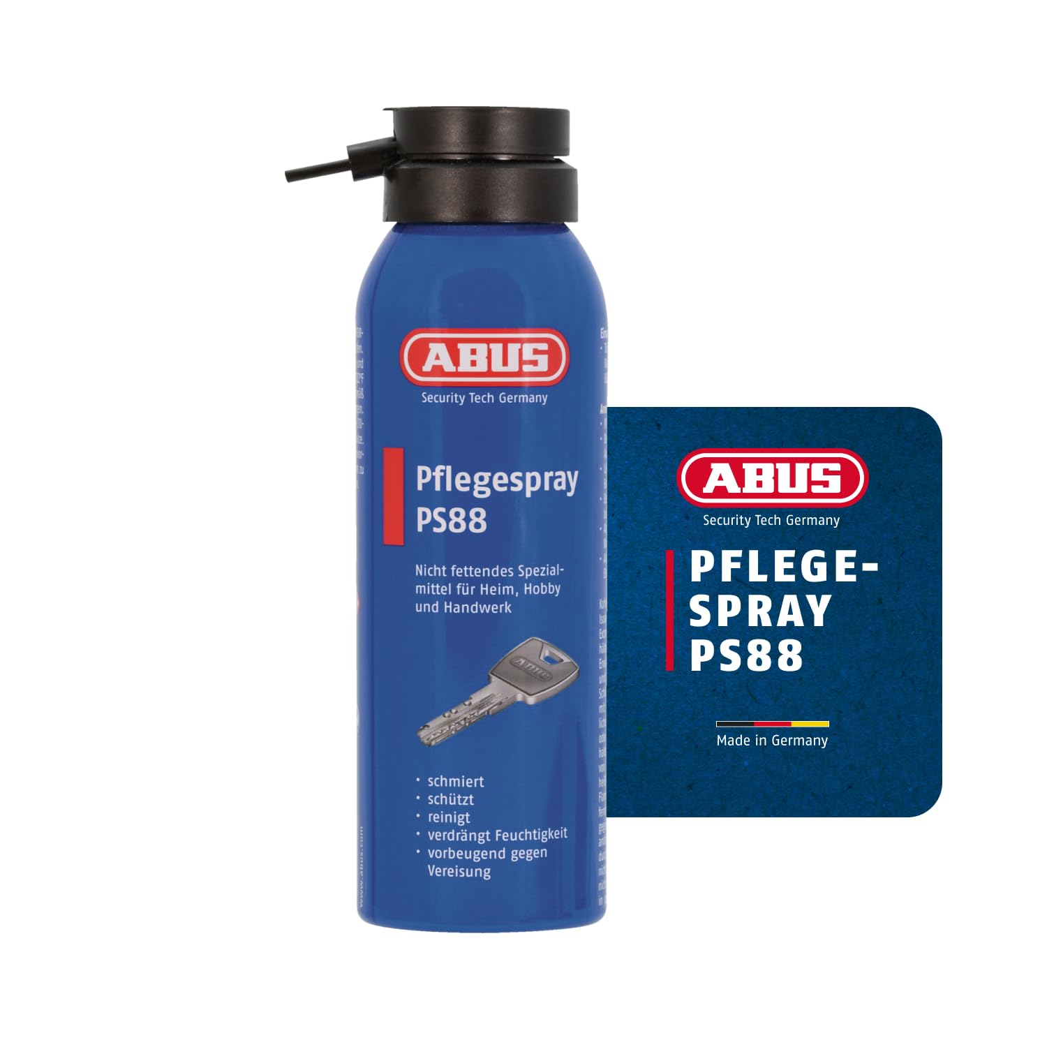 ABUS Pflegespray PS88 - Fettfreier Schmierstoff für Türzylinder, Autoschlösser, Werkzeuge - schützt vor Feuchtigkeit und Vereisung, 125ml
