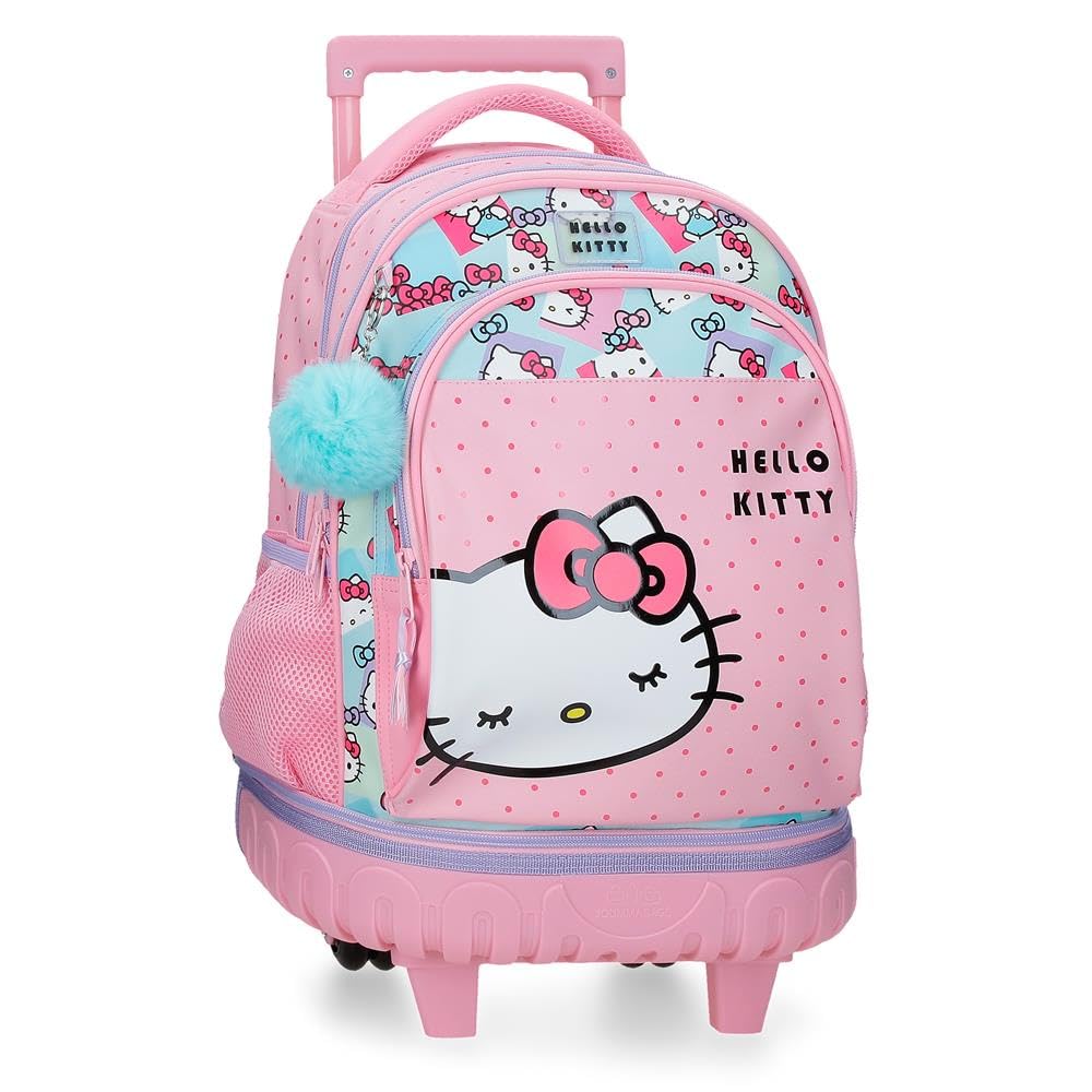 Sanrio Hello Kitty Bows Compact 2-Wheel Backpack Pink 32x45x21 cm PVC