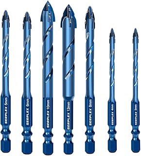 Serplex® 7Pcs Masonry Drill Bit Set with Industrial Strength Tungsten Steel Carbide Tips, 3/4/5/6/8/10/12mm Hexagonal Hand... Price In India