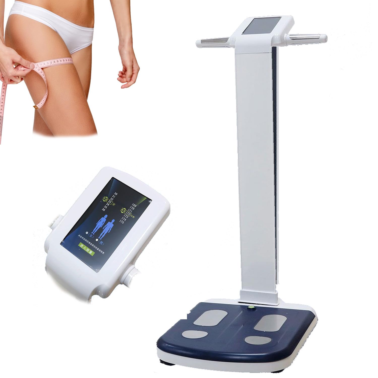 Analizzatore Bioimpedenza Corporea,Bilancia Medica Smart Scale,Monitor Altezza,Analizzatore Composizione Corporea Intelligente,con Display LCD,per Visite in Palestra E Scuola