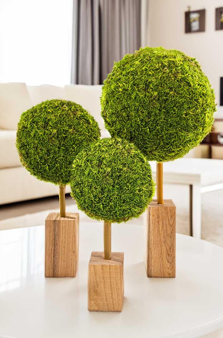 Generisch Moosbaum-Set von dekogreen, handgefertigt aus echtem Moos, 3 Stück in verschiedenen Größen, für stilvolle Geschenke oder Dekoration für zu Hause, Hochzeiten, Geburtstag