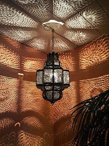 Orientalische Lampe Pendelleuchte Rostfarben Harun E27 Lampenfassung | Marokkanische Design Hängeleuchte Leuchte aus…
