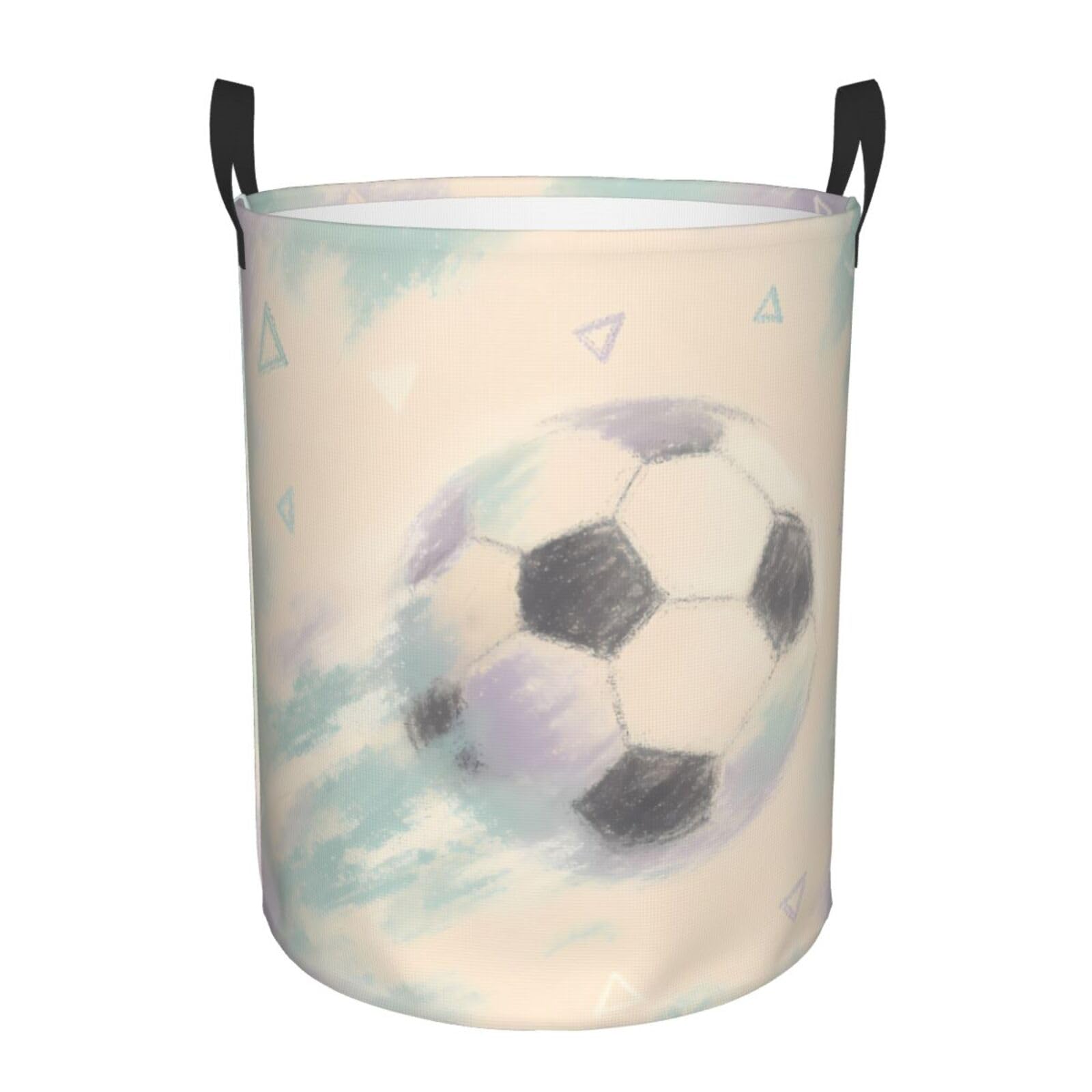 Panier de chambre d'enfant football pastel à linge léger corbeille 40x50cm