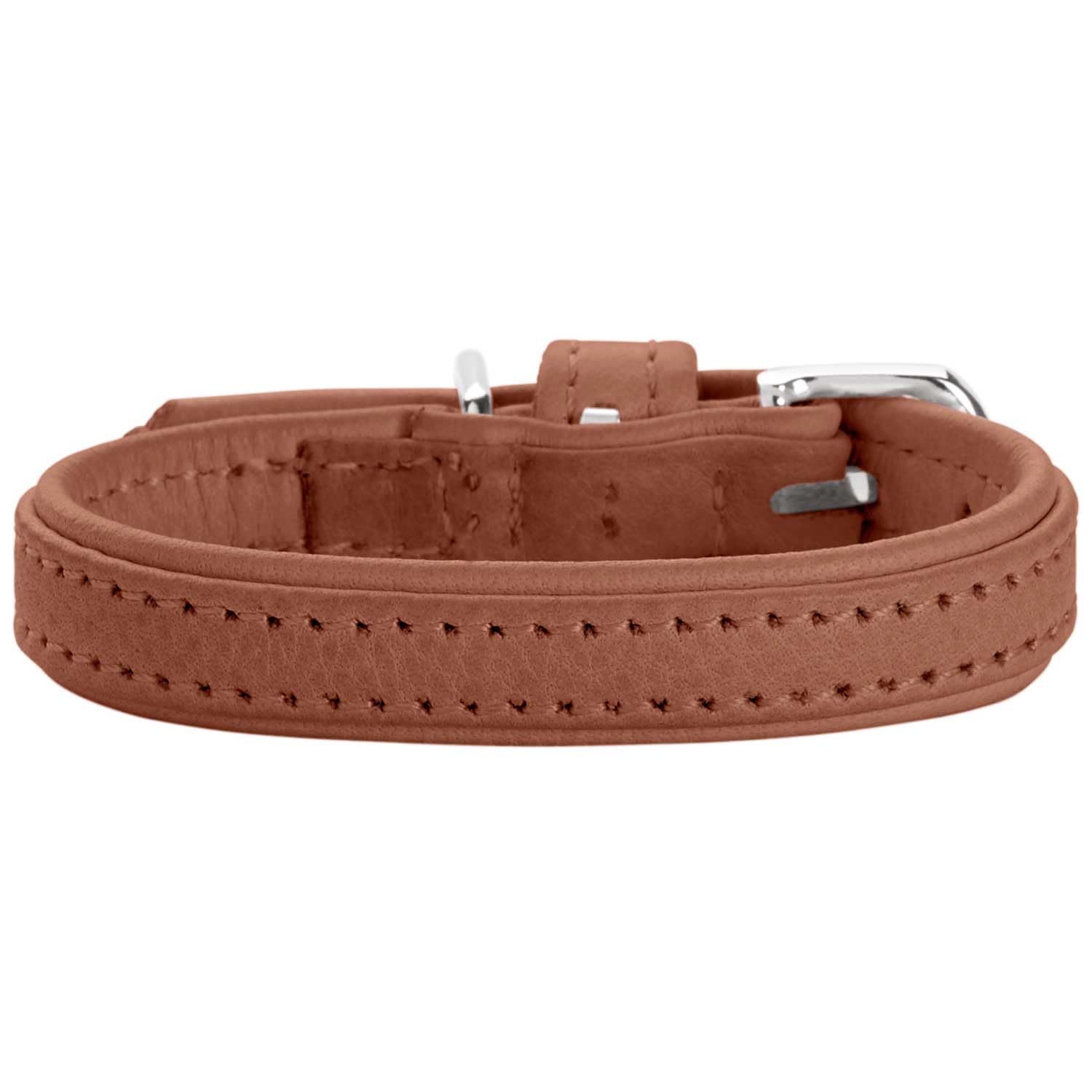 HUNTER SOHO MINI Dog Collar, Colour: Cognac, Cowhide Leather, Soft and Supple, Gentle on Fur, Lightweight - Image 4