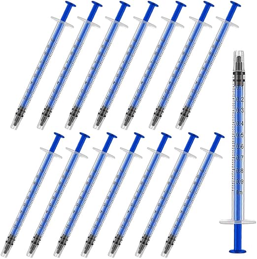 15 Pack 1ml Plastic Syringes, Disposable Colostrum Syringe Industrial