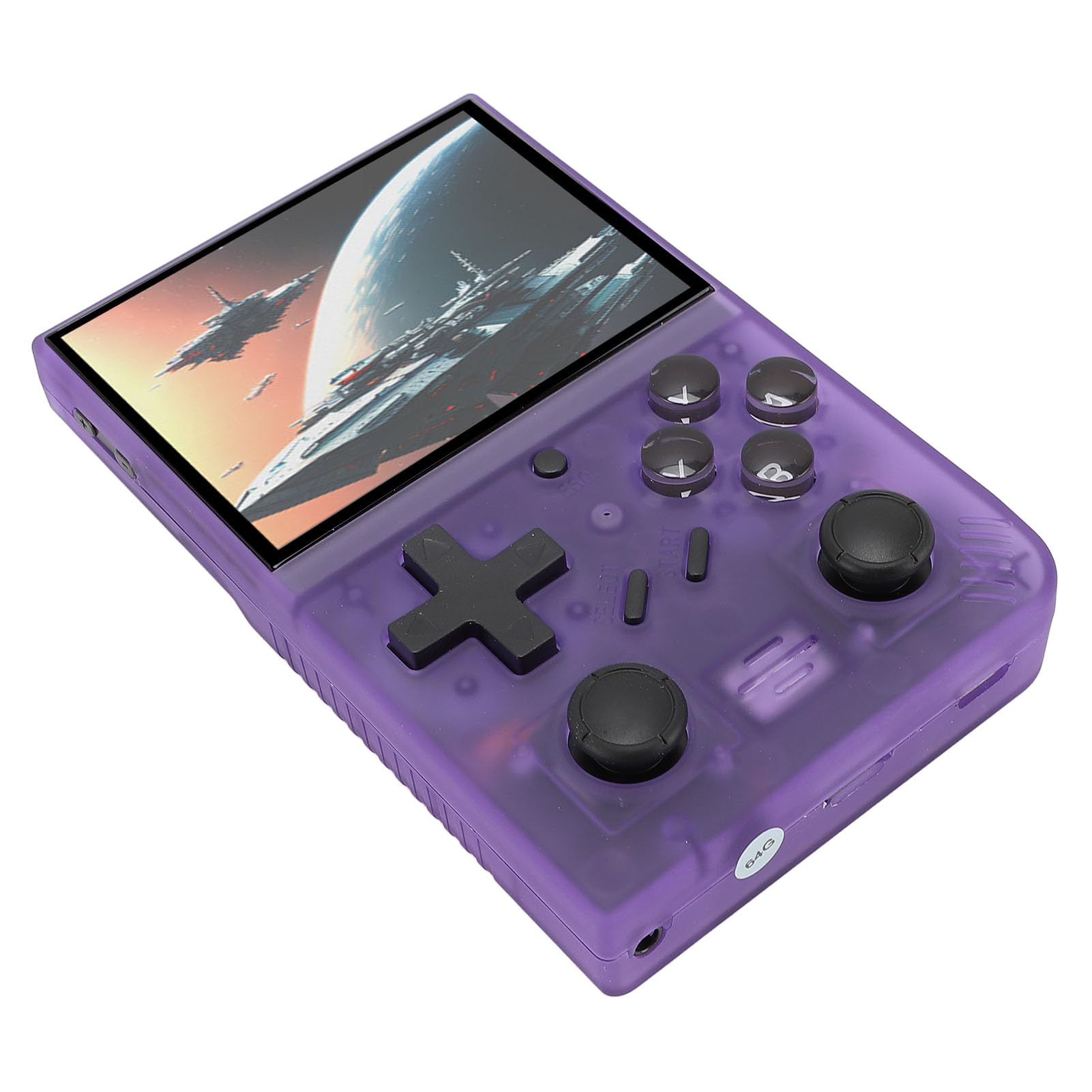Console per Videogiochi retrò Portatile Schermo IPS da 3,5 Pollici Console per Videogiochi Portatile Open Source con Doppi Joystick 3D Scheda di Memoria Piccola da 64 GB per Bambini (Purple)