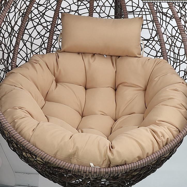 Cojín para silla colgante de 120 cm caqui | Asiento blando para columpio de exterior e interior