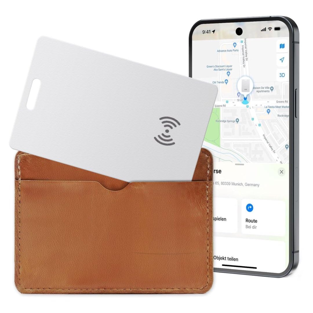 Wallet Tracker Android Ricaricabile Senza Cavo IP68 Impermeabile Compatibile Google Trova il Mio Dispositivo