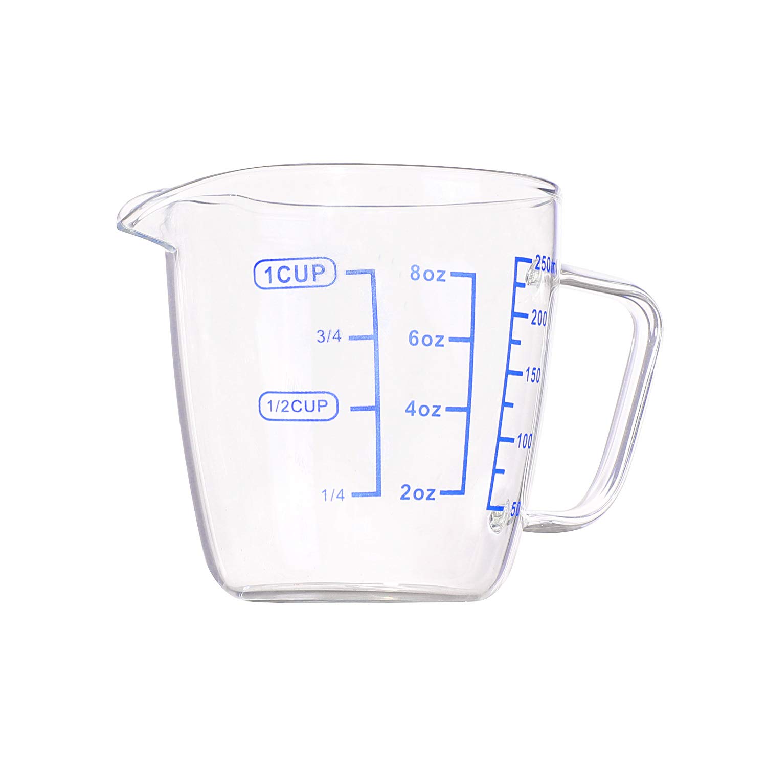 Misurino In Vetro Borosilicato 250 Ml Con Coperchio - Scalato, Resistente Al Calore (-20°C A 150°C), Adatto A Microonde, Per Caffè, Latte, Whiskey, Cucina Di Precisione - 3
