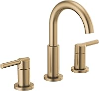 Delta Nicoli 35749LF-CZ Champagne Bronze 3-Hole 8-Inch Widespread Bathroom Sink Faucet with Push Pop Drain