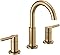 Delta Faucet Nicoli Widespread Bathroom Faucet 3 Hole, Gold Bathroom Sink Faucet, 2 Handle Bathroom Faucet, Bath Faucet,...