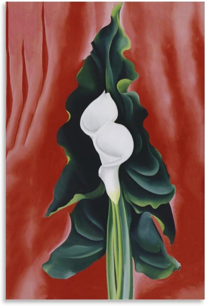 Orjdjz Wxkbl Georgia O'Keeffe Canvas Wall Art Georgia O'Keeffe《Calla Lilies》Poster and Prints Aesthetic Painting for Home Decor Picture 40x60cm Frameless