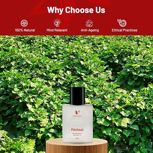 Image of Mind First Patchouli Perfume 50 ml made with Essential Oils | Natural Perfum without chemical I Sensual Luxury Eau De Parfum | Stress relief & Alertness Booster Fragrance | A Sensory Treat Long-Lasting Perfume for Man & Women I Best Gifts for Woman , Man , Girls