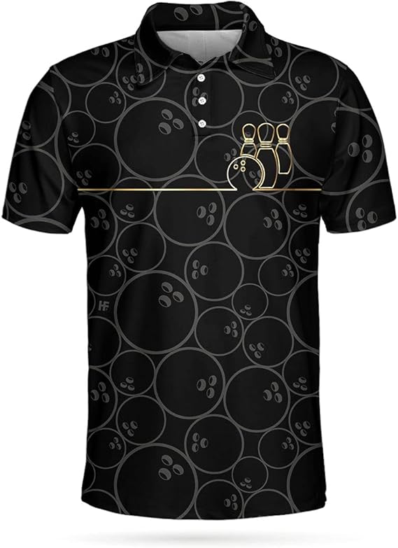 HYPERFAVOR Smart Bowling Polo Shirts for Men Bowling