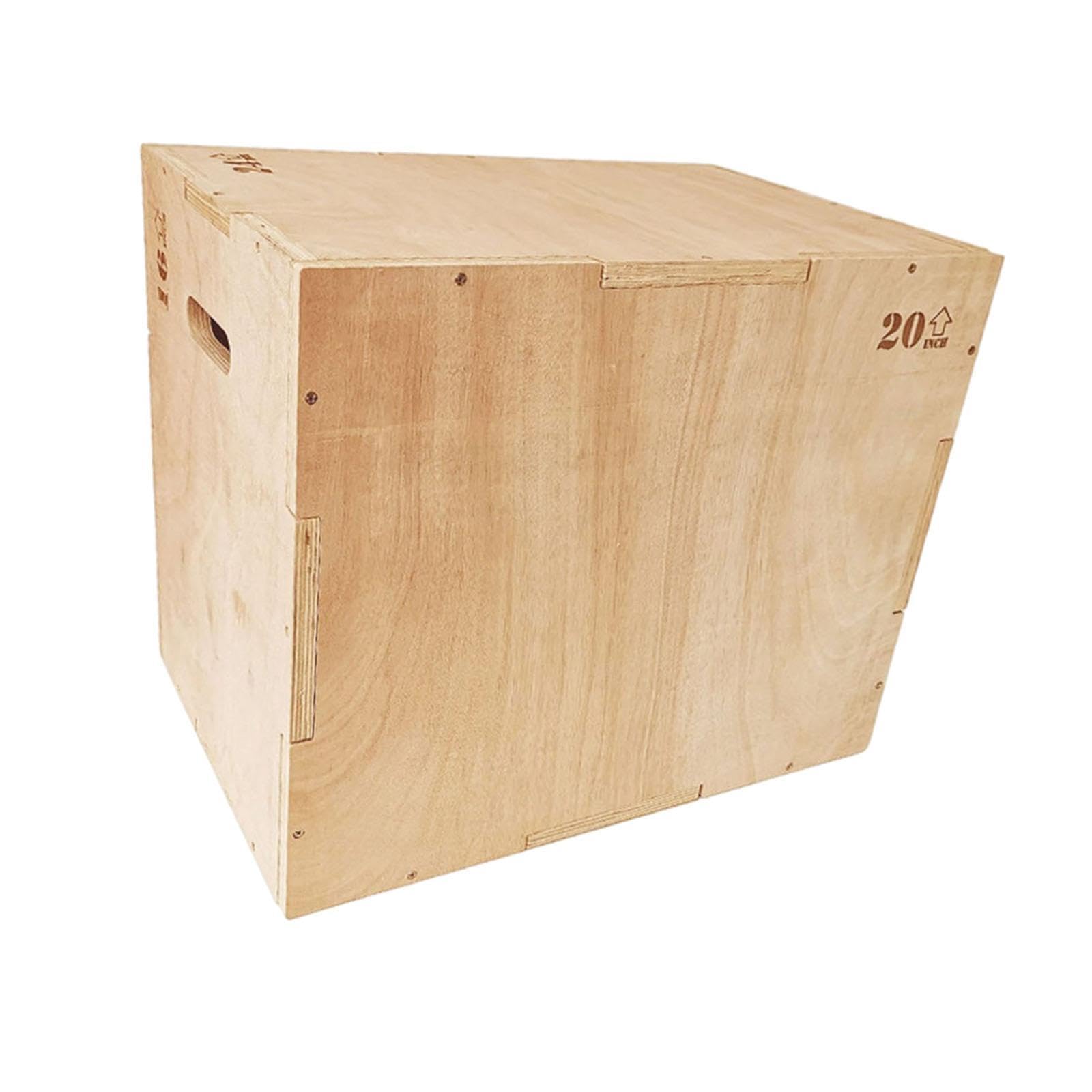 kowaku Wood Plyo Box, 3 in 1 Plyometric Jump Box Multipurpose Agility Box for Home Gym Conditioning Strength Training Workout Squats, 16inchx18inchx20inch