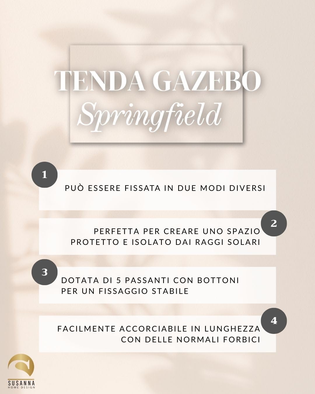 Tende per gazebo esterno 160x260 cm in Tela - Tende da sole a caduta per Balcone, Terrazzo, Giardino - Tenda gazebo con Passanti Rinforzati - Tenda da Giardino Impermeabile (1 Pannello PANNA)