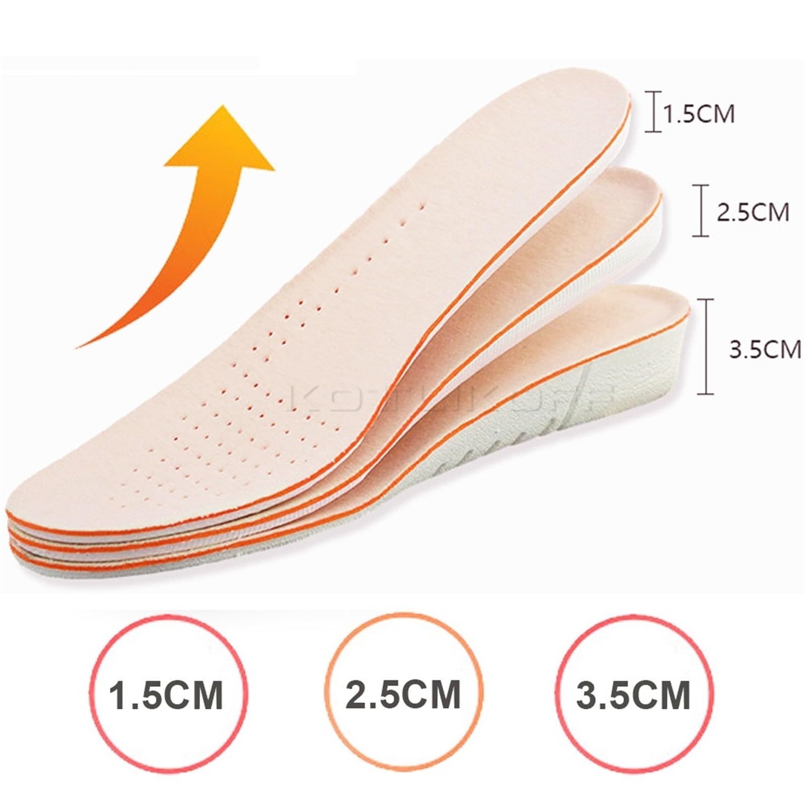 Plantillas Altura Hombre Plantillas for aumentar la altura de zapatos mujer y hombre (1,5/2,5/3,5 cm)(Height 3.5cm,S EU 35 to 40)