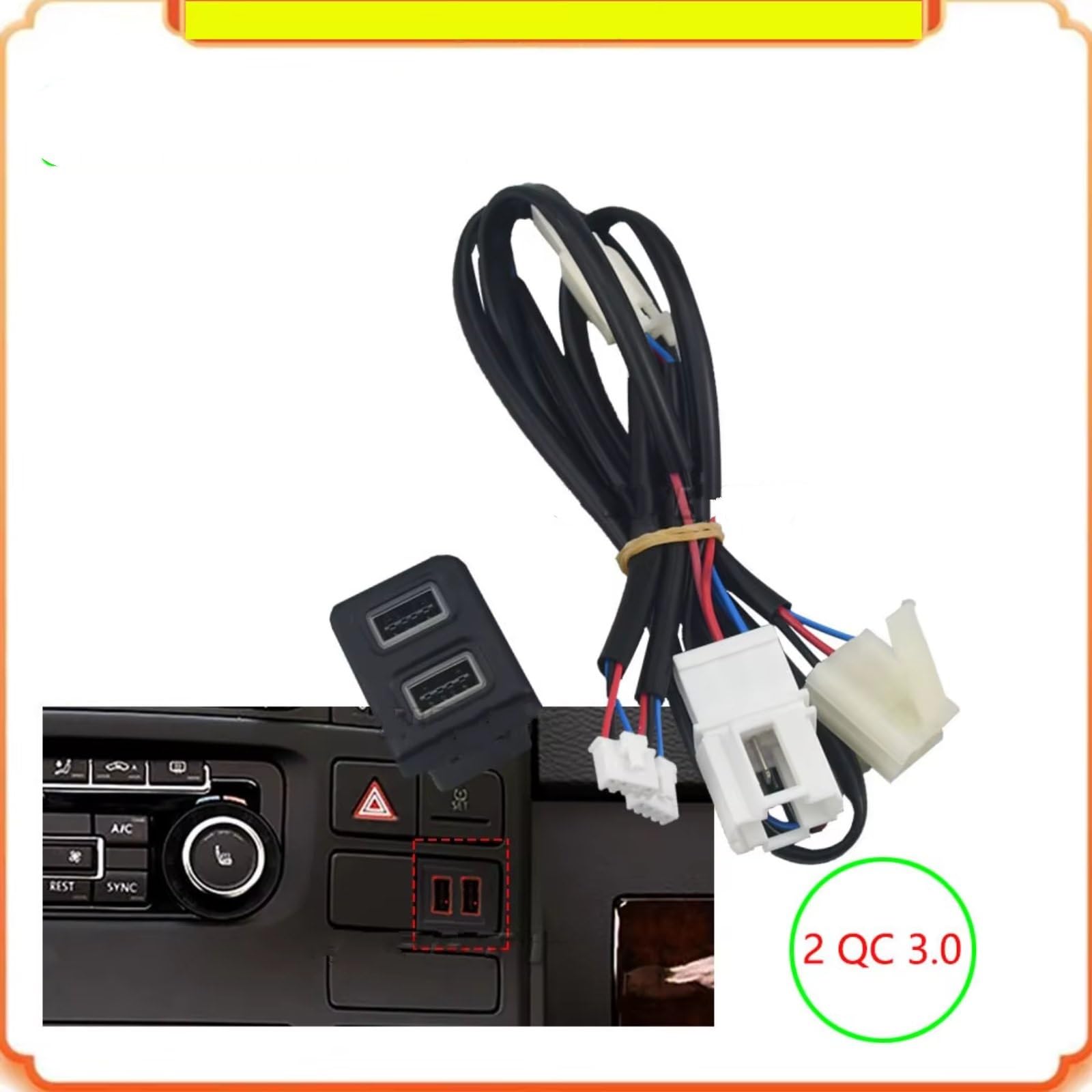 Prise USB Auxiliaire Compatible Avec VW Pour Multivan T5 2003–2007 Prise Charge Voiture Double Bouton Adaptateur QC3.0 Interface USB AUX voiture