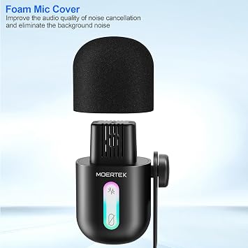 USB Microphone for PC, Cardioid Condenser Microphone with Active Noise Cancellation, Quick Mute, Built-in Headphone Jack, Gaming Mic with Table Stand, for Live Streaming, Instruments, Podcast