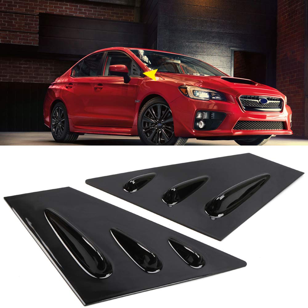 HIGH FLYING 2015-2020 2021 For Subaru WRX STi Window Scoop Louvers Cover ABS 2PCS (Glossy Black)